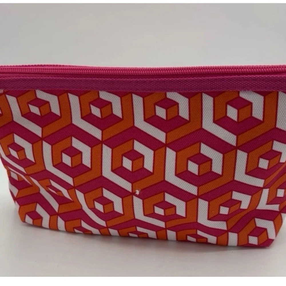 Clinique Jonathan Adler Collab Limited  Makeup Bag - NWOT Orange White Pink